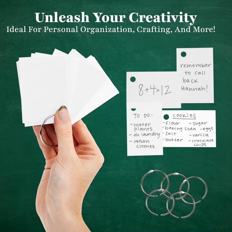 Star Right Assorted Colored Blank Flash Cards - 1000 Pre-Punched 2 x 3 Inch Index Notecards with Metal Rings - Blank Study Cards for School, Office and Organization Projects - Image 5